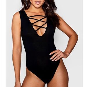 Booboo “Caitlyn Strappy Front Plunge Sleeveless..”